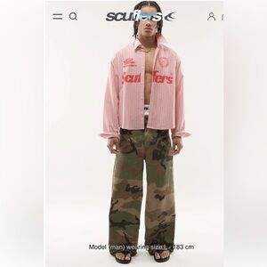 Not for sale Scuffers Pearl Pink Button Up Shirt Unisex Medium NWT